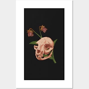 Animal Skull with Dead Flowers Posters and Art